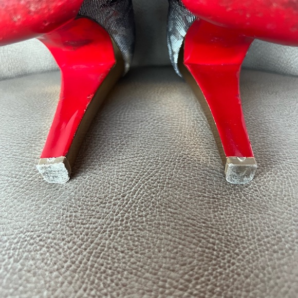 Christian Louboutin Manon 120 Euro 38 Leopard Gray Bluish Gold Toe Box & Buckles - Picture 13 of 16